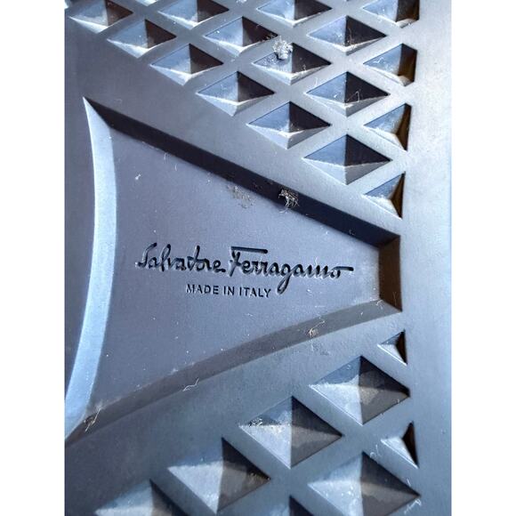 Salvatore Ferragamo Woven Slip on Sneaker Leather Blue Men's Sz 14 Preppy - Picture 8 of 13